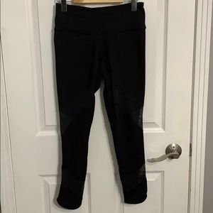 Black VS Sport Cropped Mesh Leggings